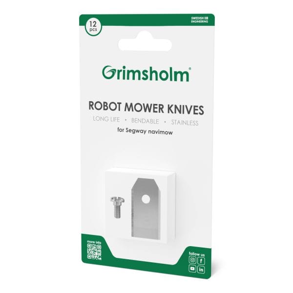 12 stk rustfrie Segway Navimow knive og skruer fra Grimsholm
