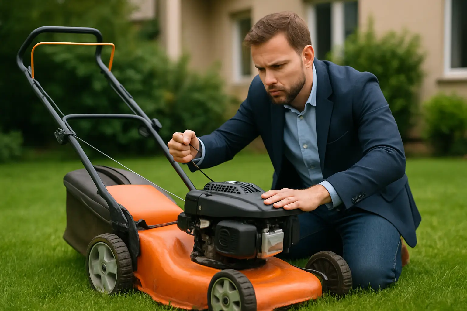Når starter til plæneklipper ikke passer
