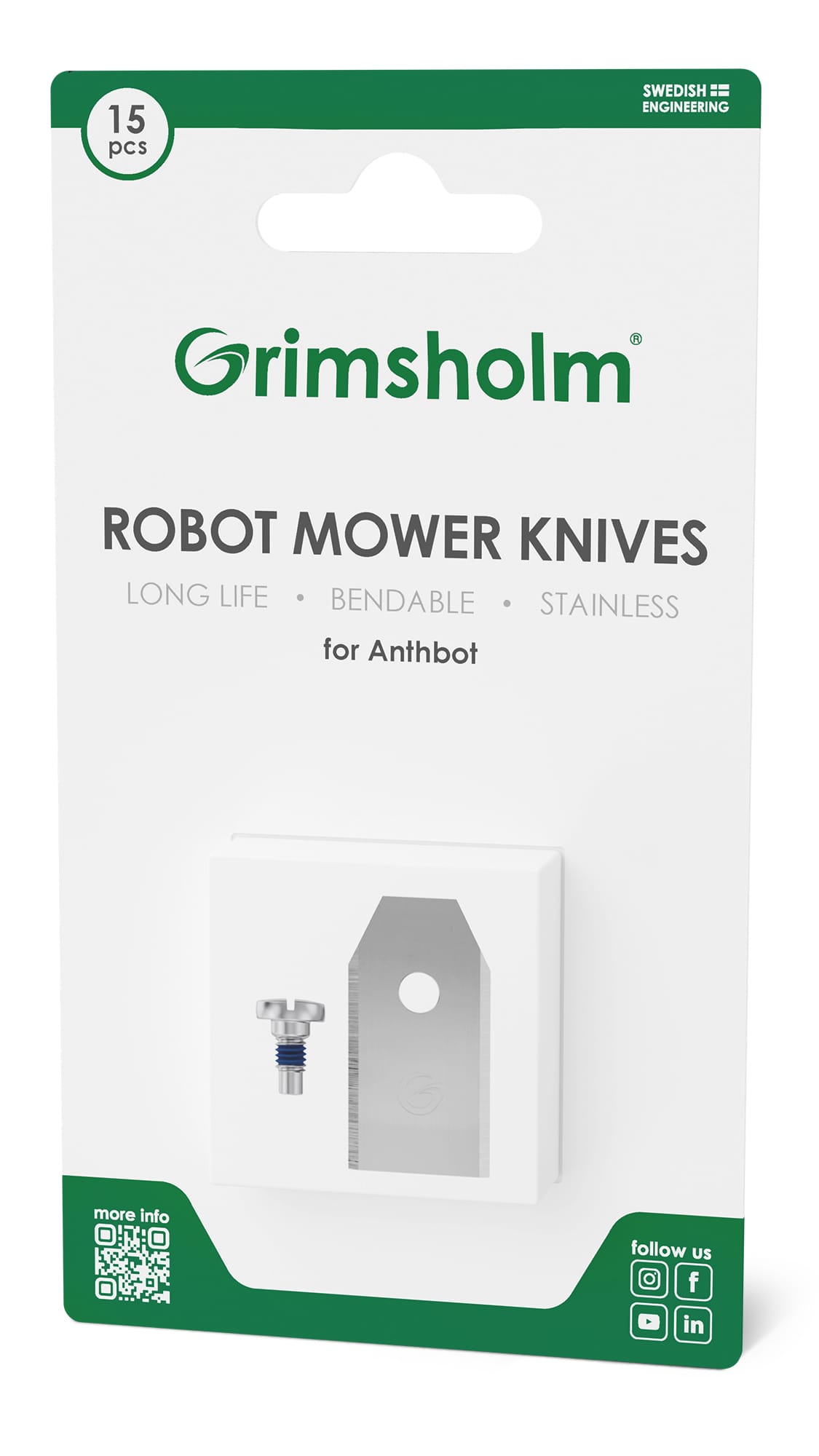 Knive til Anthbot, 15 styk 1 Knive til Anthbot robotplæneklipper 15 stk