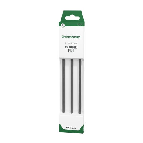Rundfil - 5.2 mm, 3 styk Grimsholm Rundfil 5.2 mm til motorsavskæder - 3-pak