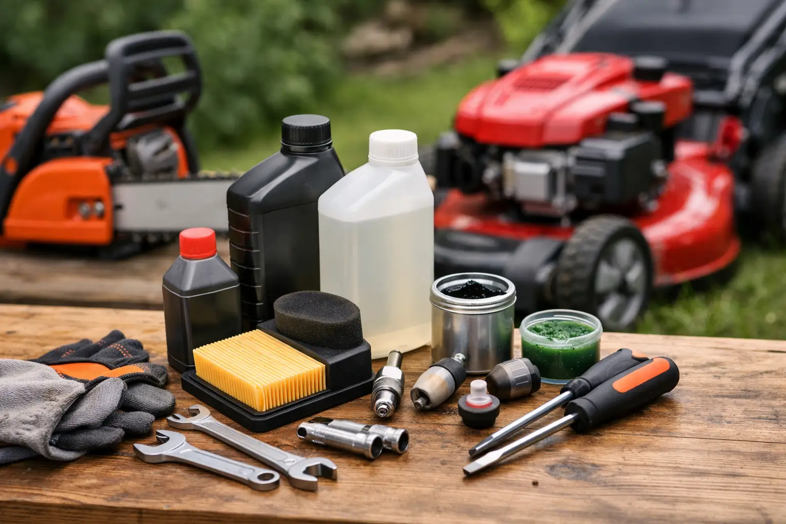 Servicekit til havemaskiner - hvad skal med?