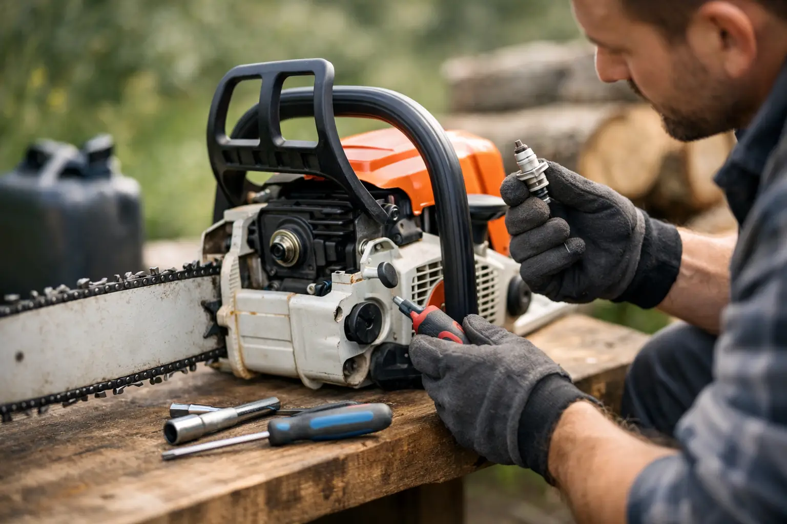 Hvorfor starter motorsaven ikke? Find fejlen
