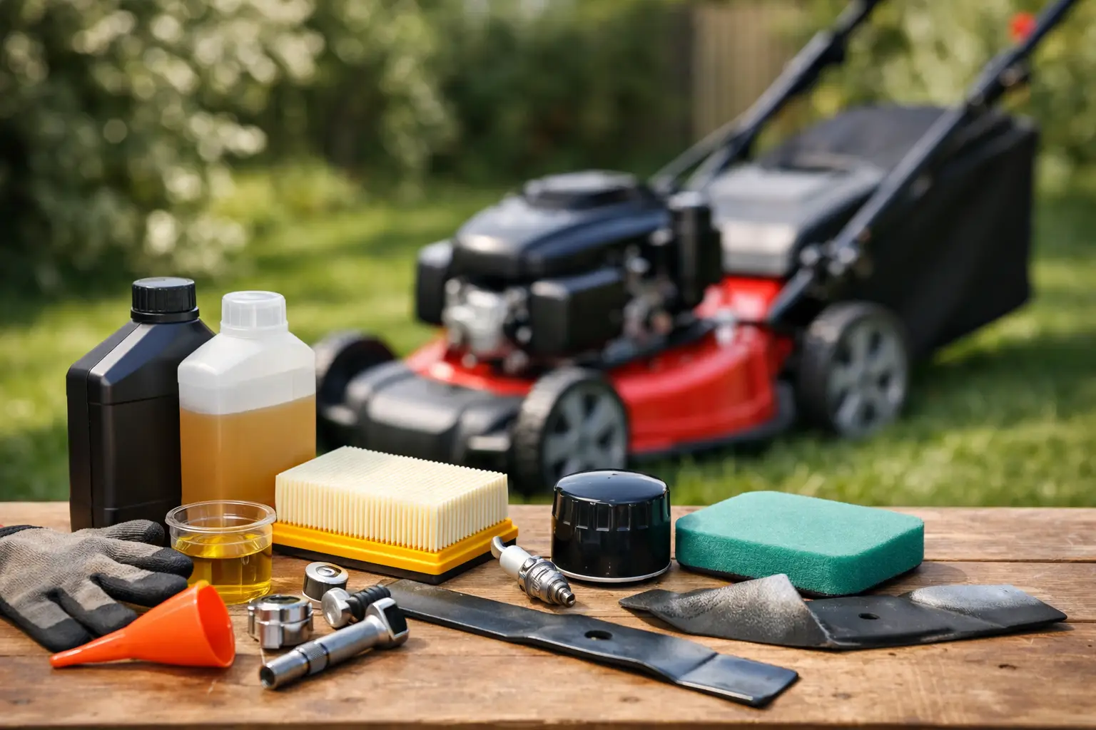 Servicekit til plæneklipper - hvad skal med?