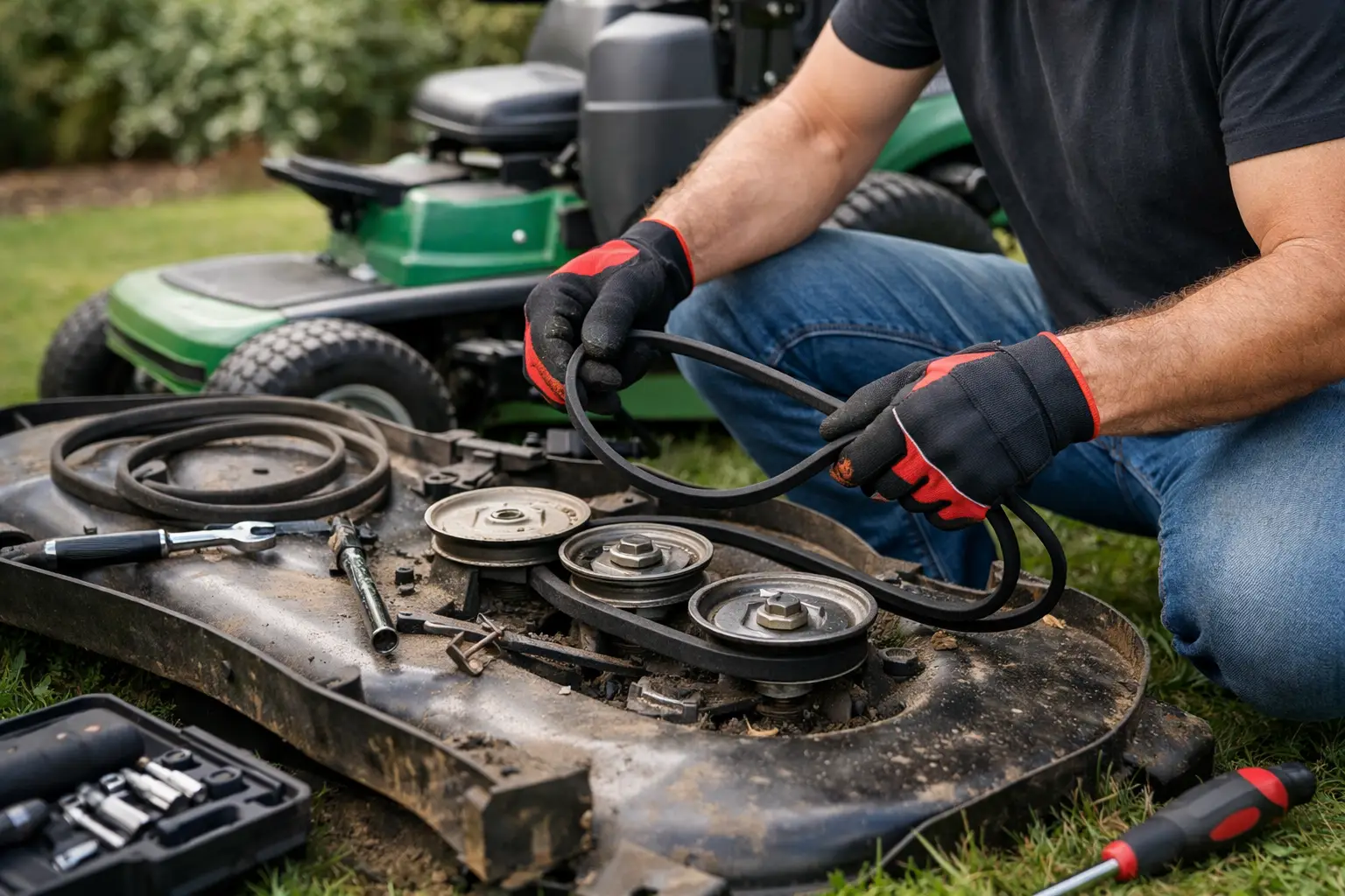 Skifte rem på havetraktor - sådan gør du
